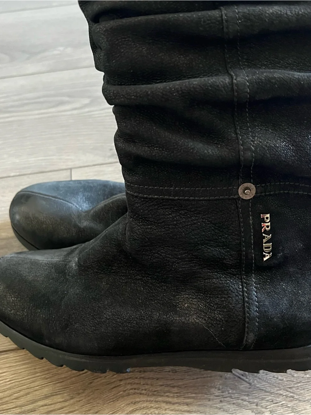 Prada Thigh High Flat Boots Sz.38.5
